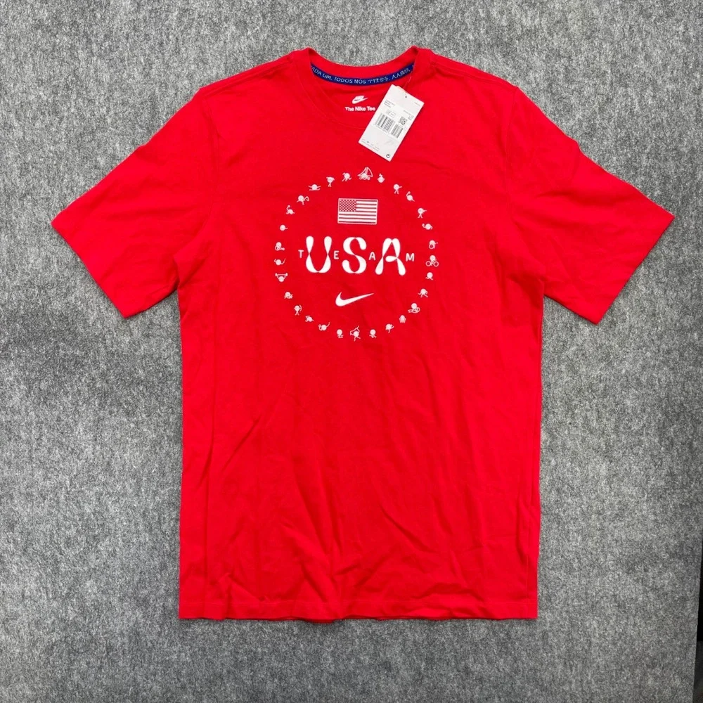 Team USA Shirt Mens Large Tall Olympic Graphic Red Nike NWT